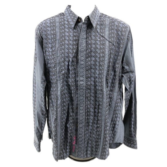 Robert Graham Blue Button-Up Dress Shirt | Made in India - Picture 1 of 5